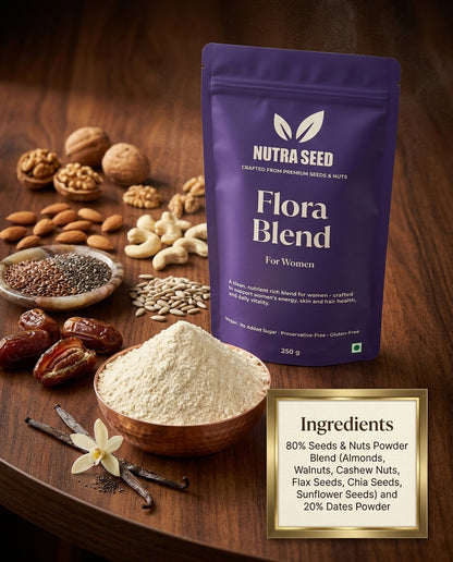 Flora Blend For Women - Made from Premium Nuts, Seeds and Dates Powder, 100% Natural