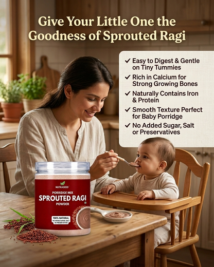 NutraSeed Sprouted Ragi Powder | 250g | No Added Sugar, Salt or Preservatives | 100% Natural