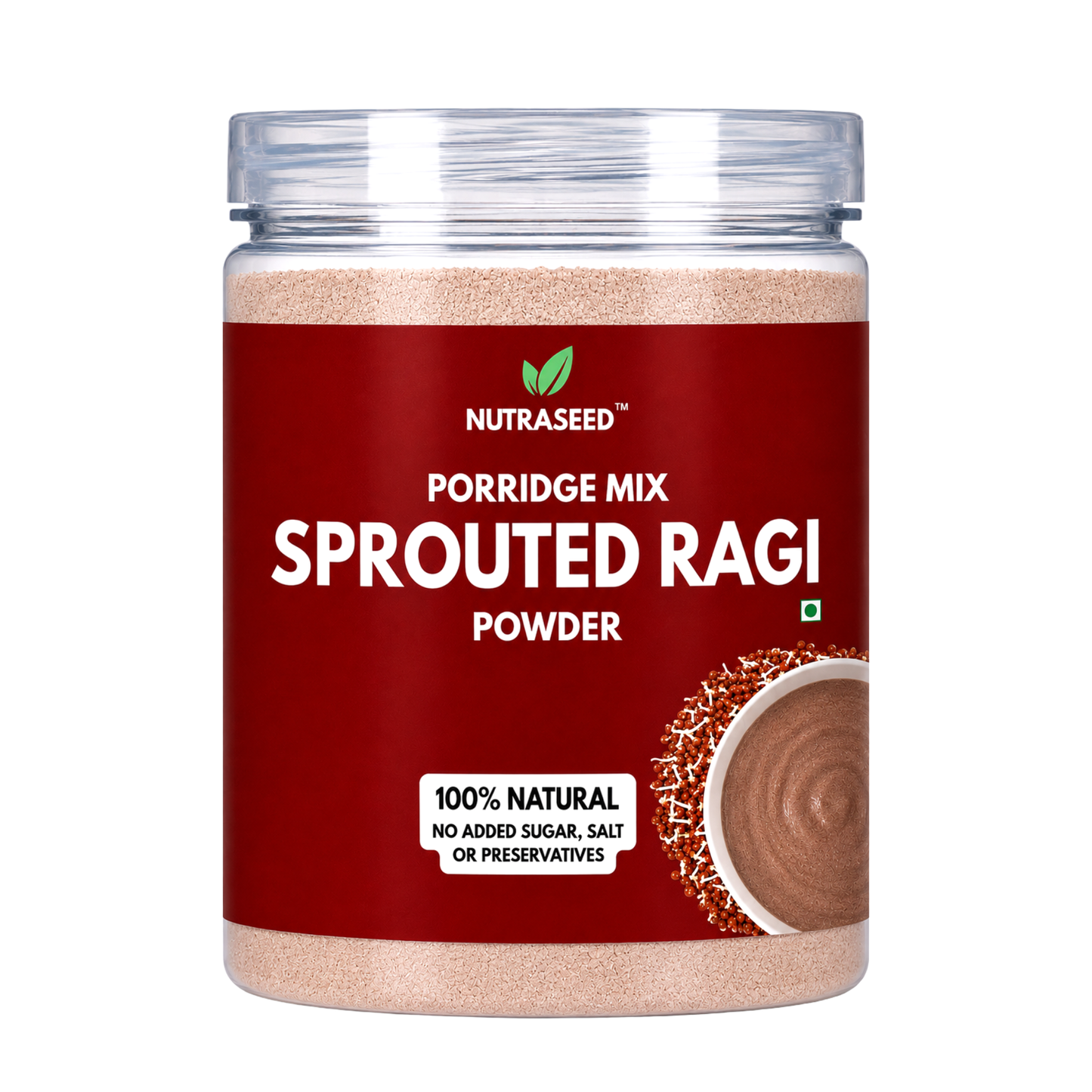 NutraSeed Sprouted Ragi Powder | 250g | No Added Sugar, Salt or Preservatives | 100% Natural